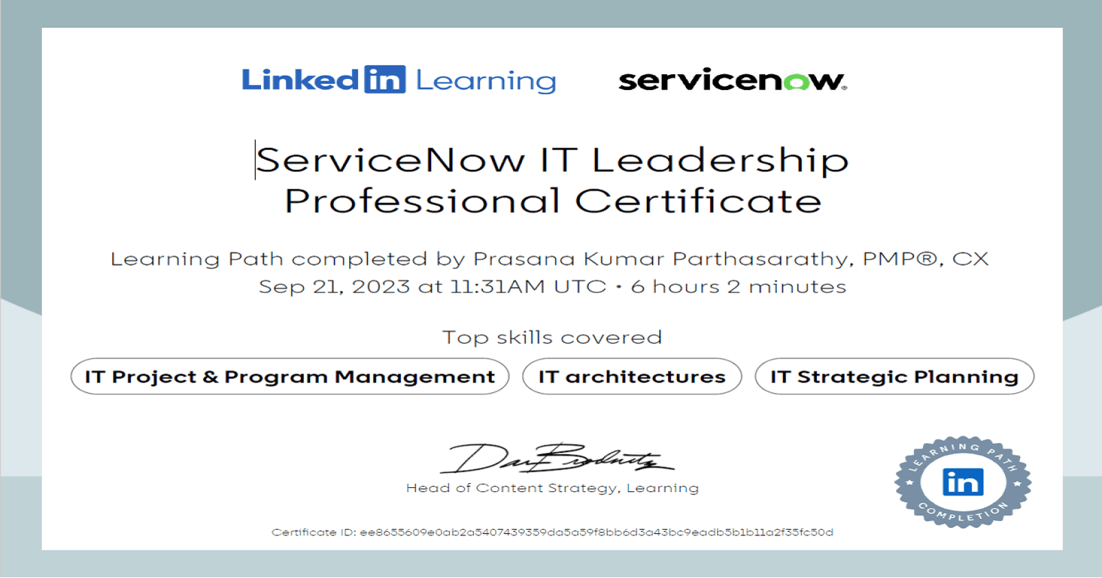 IT Leadership Professional Certificate